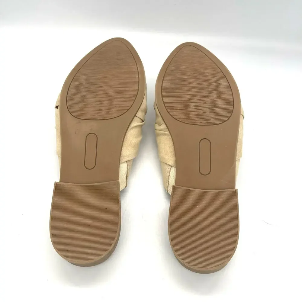 Wonderly Coraline Women's Beige Faux Suede Mules Size 8.5